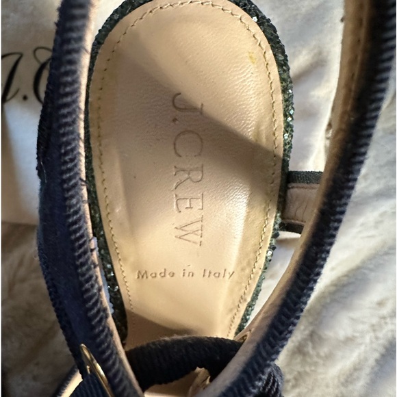 J CREW | Avery Black Watch Tartan Plaid Ankle-Tie Glitter Heels - Picture 9 of 14